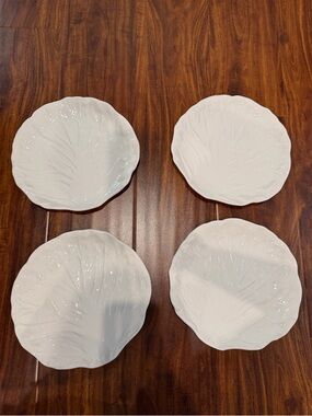 8.75" Stoneware Radicchio Salad Plate White - Threshold set of 4